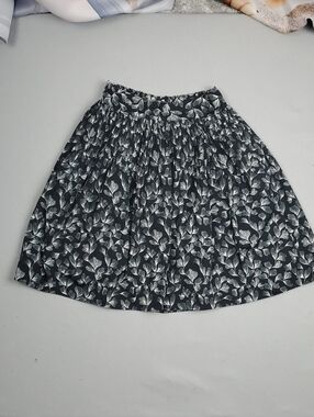 Merona Black and White Floral Skater Skirt